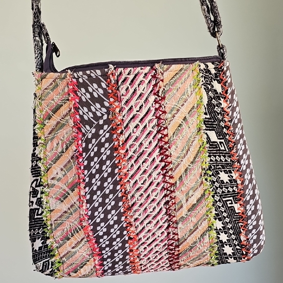 Demdaco "Your Journey" Multicolor Patchwork Crossbody Bag - Picture 3 of 13